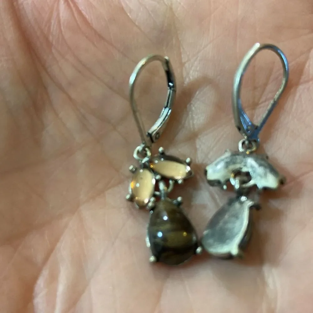 Vintage Avon Elegant Brown and Silver Earrings